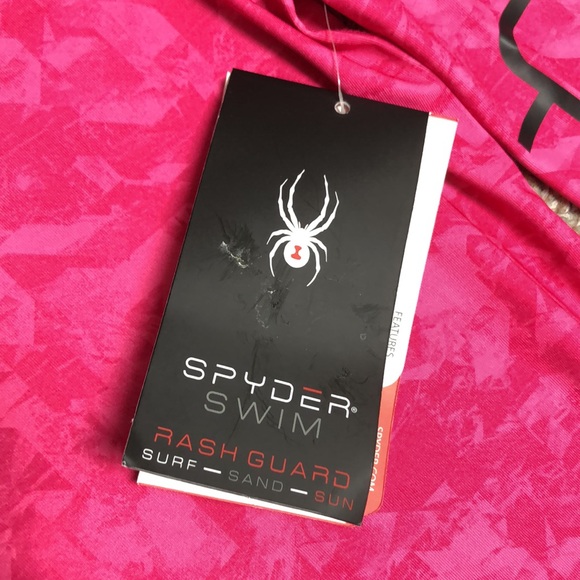 Spyder Men Swim/ Rashguard Long Sleeve Shirt Pink size M - Picture 4 of 7